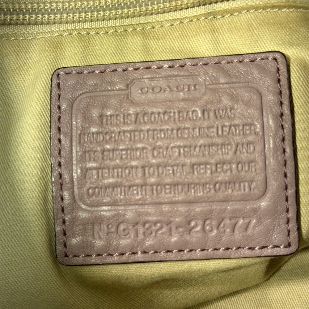 Coach Legacy Pebbled Leather Turnlock Tote Mauve Gold Hardware Tassel w/ COA. - Picture 3 of 7